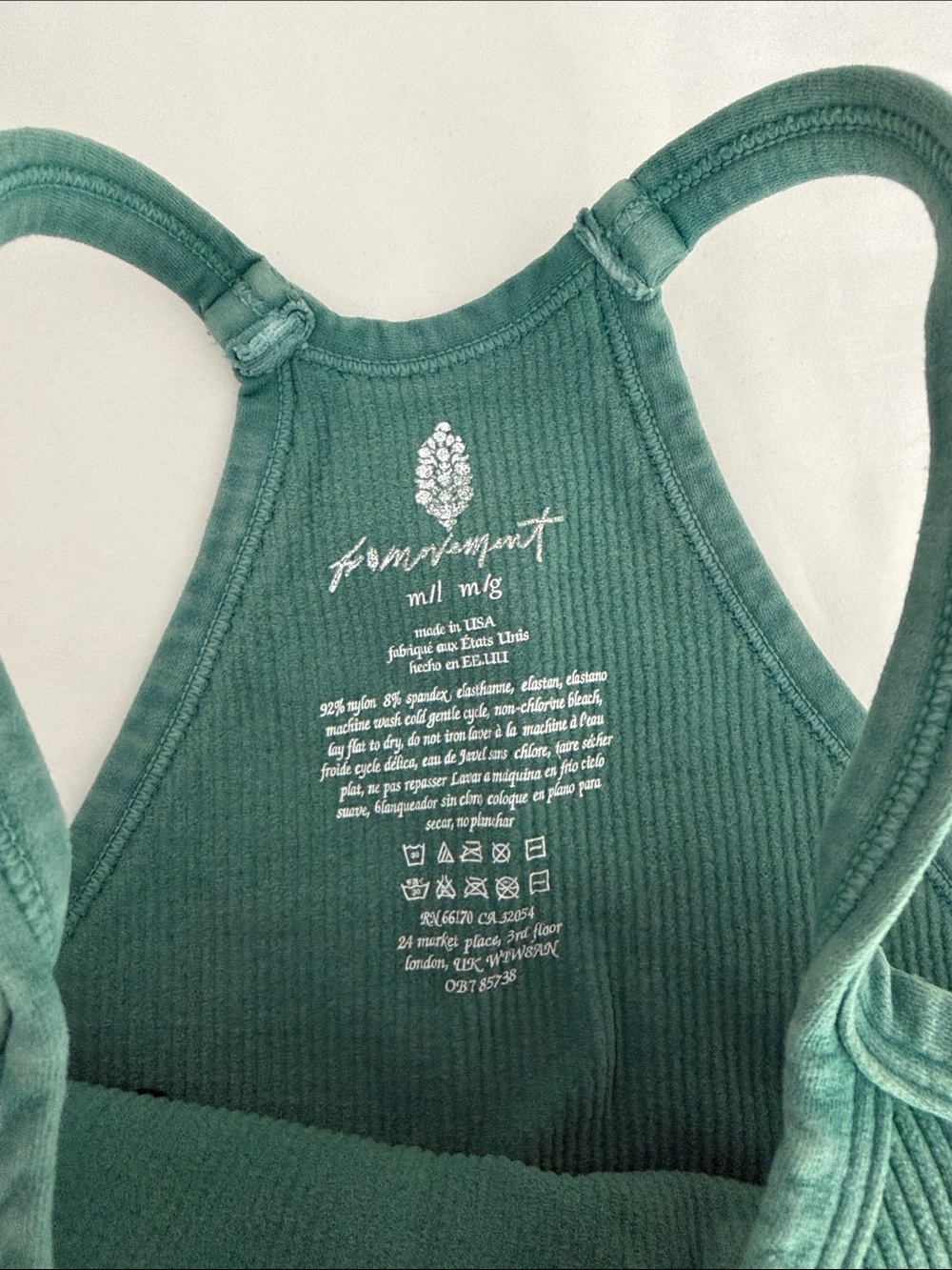 Free People Green Ribbed Racerback Crop Top - Picture 3 of 3